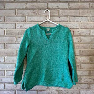 LL Bean Green Cotton Sweater Small